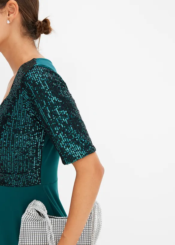 Robe courte à sequins, bonprix