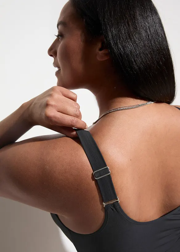 Maillot 1 pièce sculptant à décolleté plongeant, maintien modéré, bonprix