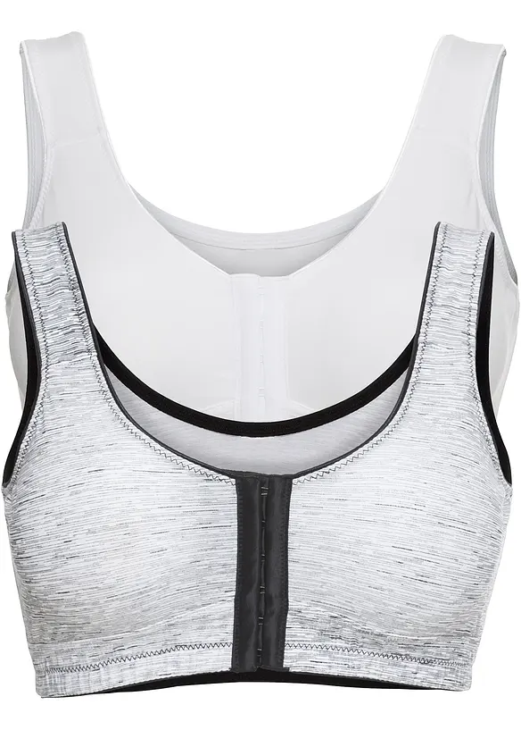 Lot de 2 soutiens-gorge fermeture devant, sans armatures, bonprix