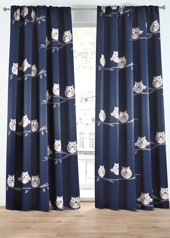 Rideau obscurcissant motif chouettes (1 pce), bonprix