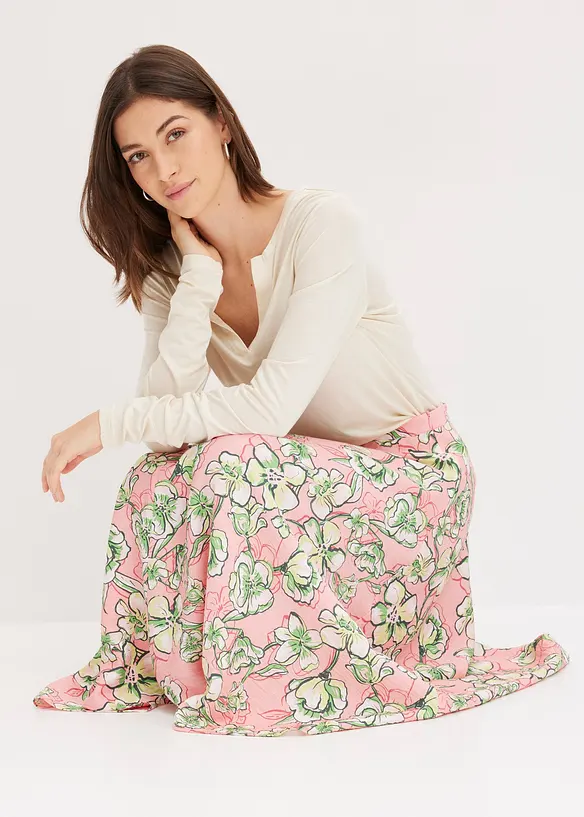 Jupe midi fluide en viscose mélangée, bonprix