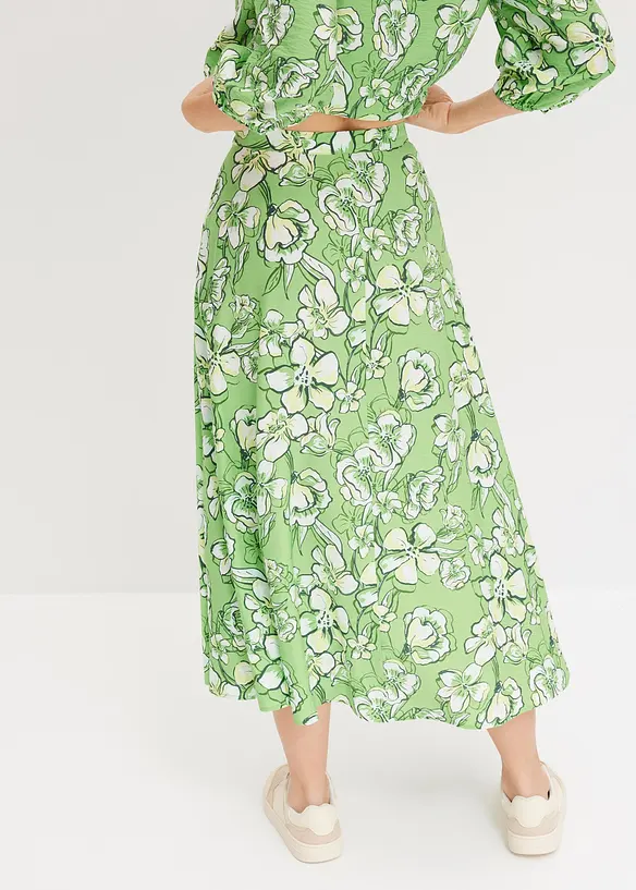 Jupe midi fluide en viscose mélangée, bonprix