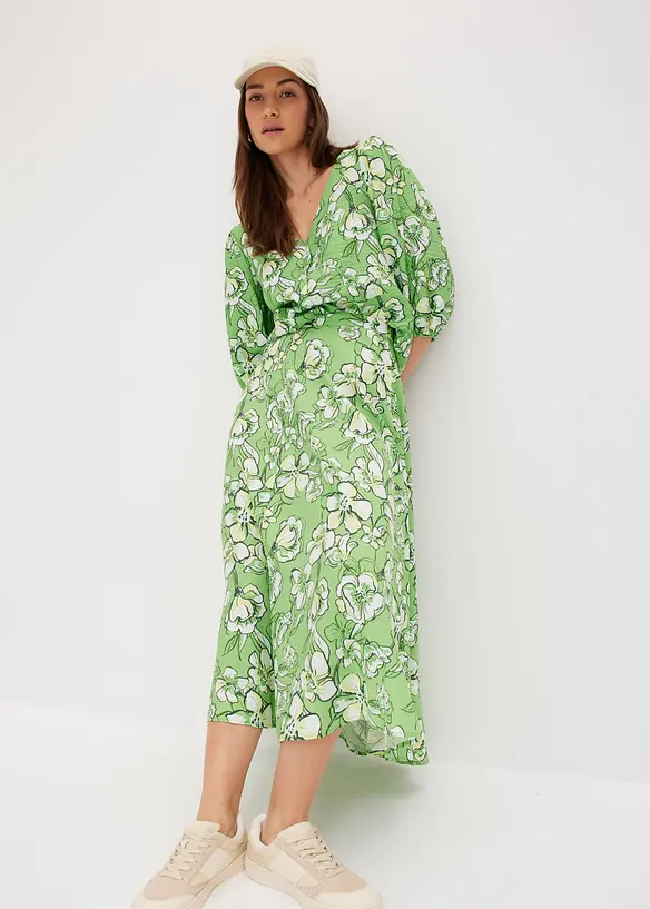 Jupe midi fluide en viscose mélangée, bonprix