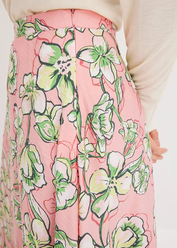 Jupe midi fluide en viscose mélangée, bonprix