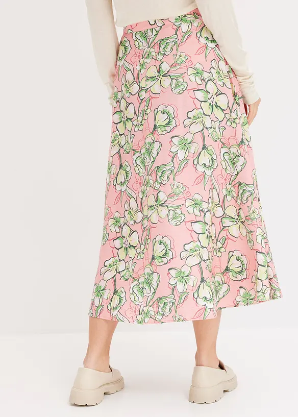 Jupe midi fluide en viscose mélangée, bonprix