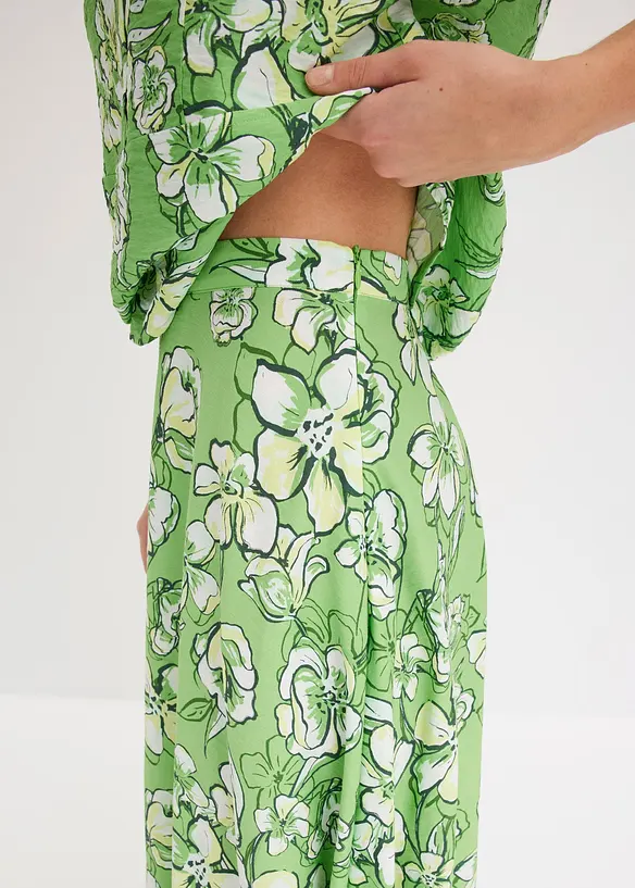 Jupe midi fluide en viscose mélangée, bonprix