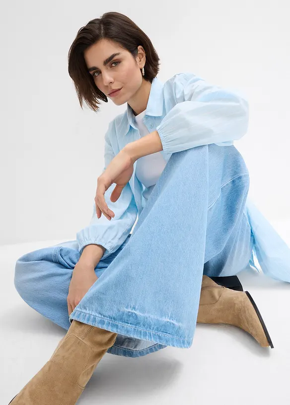 Jean large, taille haute et élastiquée, bonprix