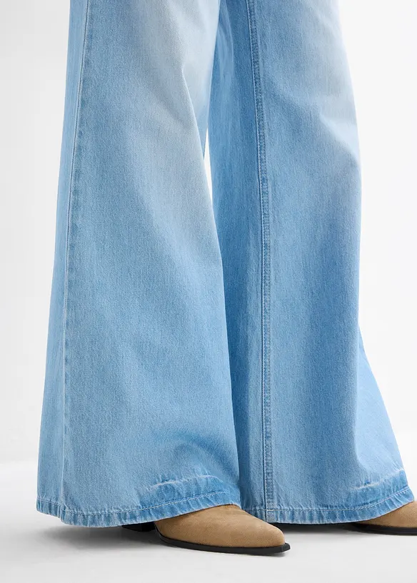 Jean large, taille haute et élastiquée, bonprix