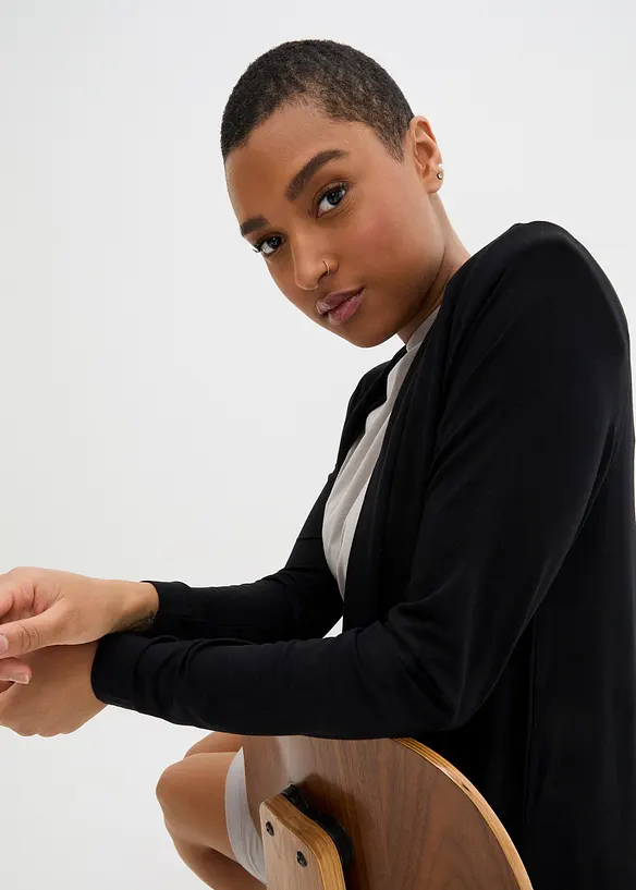 Gilet long et doux en viscose extensible, bonprix