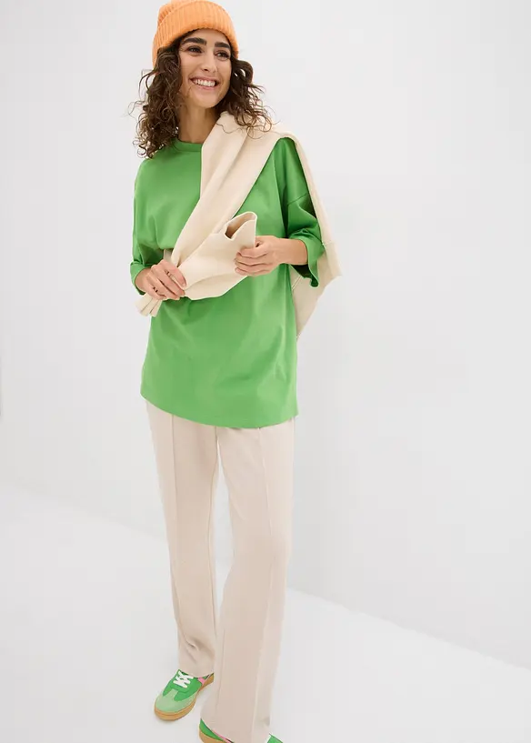 T-shirt long en interlock, bonprix