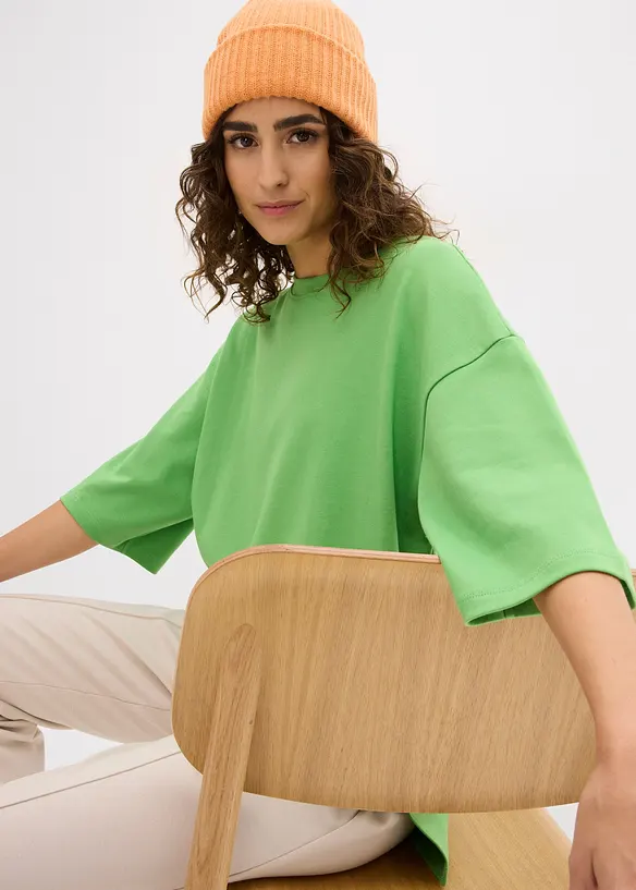 T-shirt long en interlock, bonprix