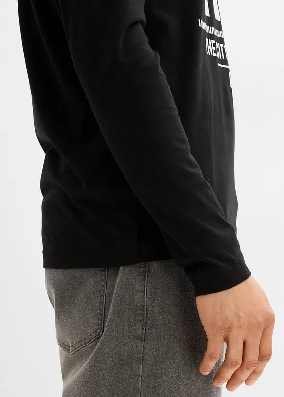 T-shirt manches longues en coton, Slim Fit, bonprix