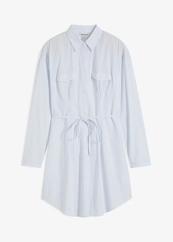 Robe chemise en popeline rayée, bonprix