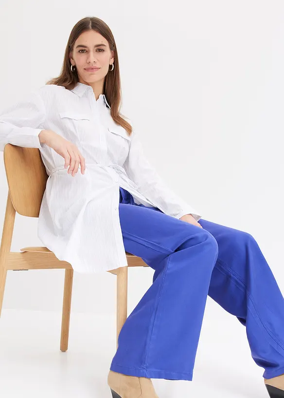 Robe chemise en popeline rayée, bonprix