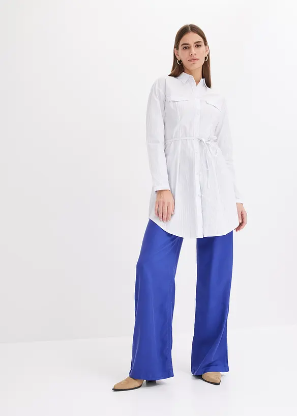 Robe chemise en popeline rayée, bonprix