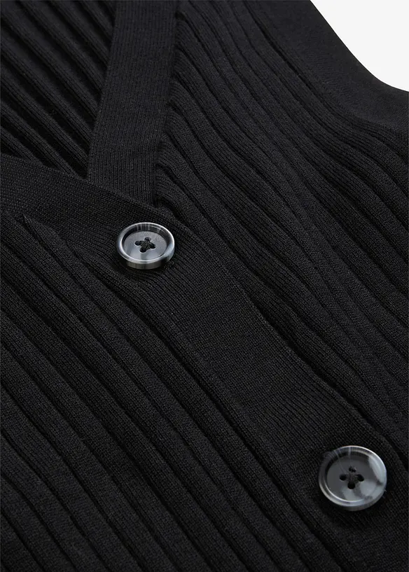 Gilet sans manches en maille c&ocirc;tel&eacute;e, bonprix