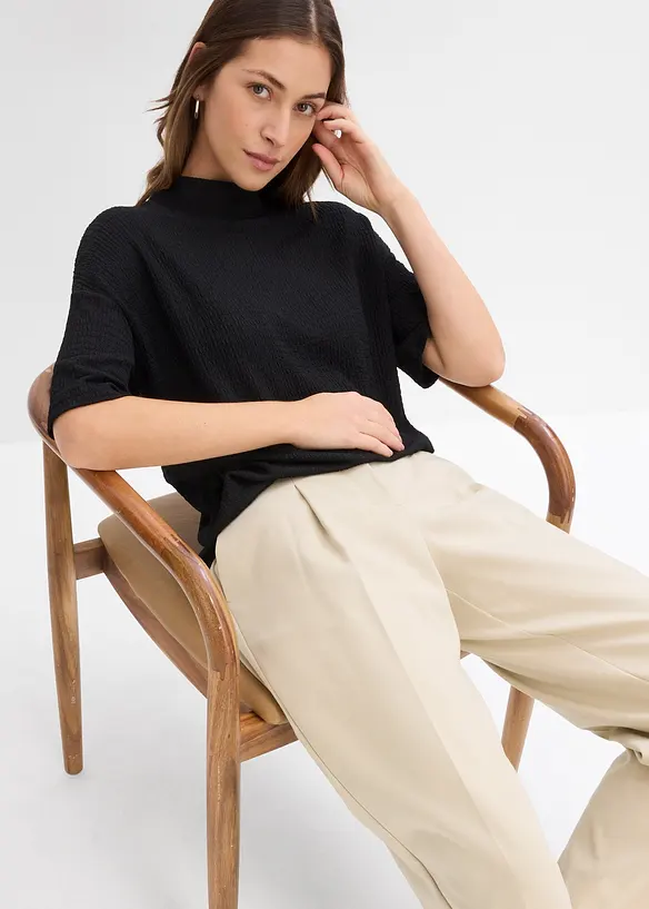 T-shirt en cr&ecirc;pe textur&eacute;, bonprix