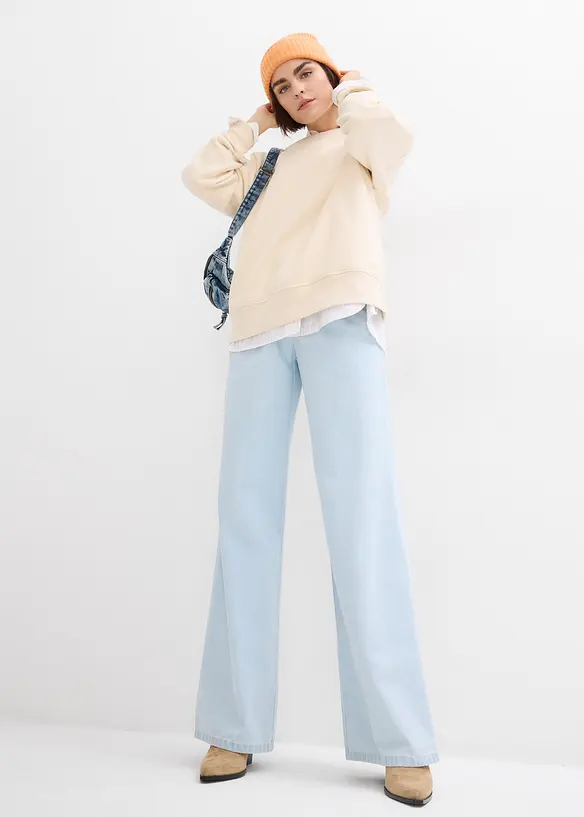 Jean large taille mi-haute, ultra doux, bonprix