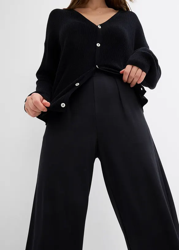 Pantalon palazzo en Punto di Roma confortable, bonprix