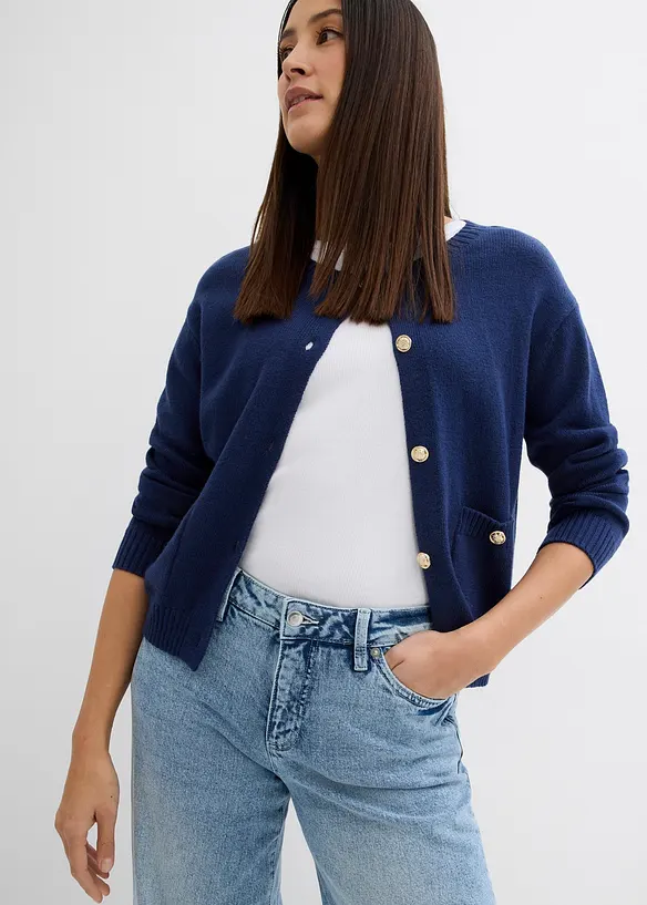 Jean large, taille mi-haute, peu extensible, longueur sol, bonprix