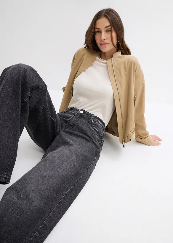 Jean large, taille mi-haute, peu extensible, longueur sol, bonprix