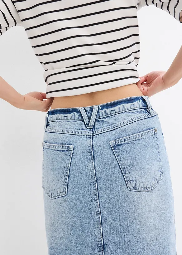 Jupe midi en jean, bonprix