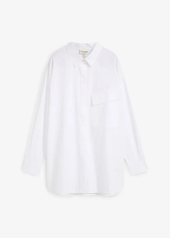 Long chemisier 100% coton, bonprix