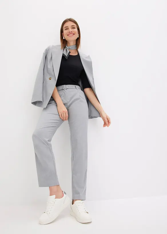 Pantalon à pinces et ceinture, bonprix