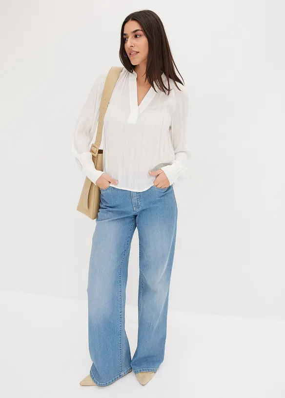 Blouse avec lurex, effet froissé, bonprix