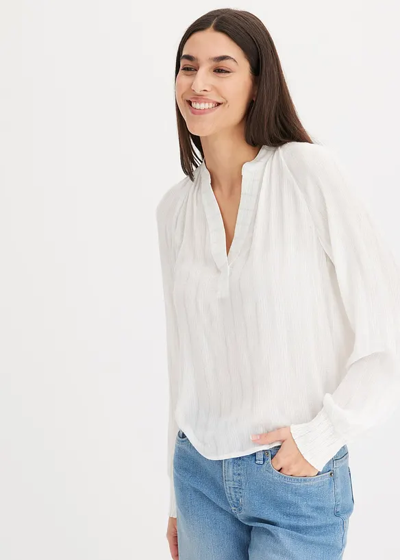 Blouse avec lurex, effet froissé, bonprix