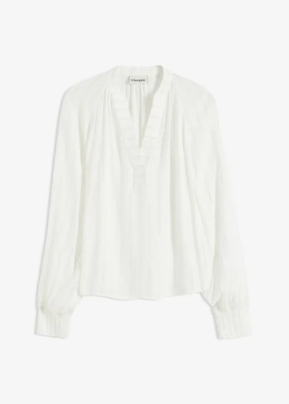 Blouse avec lurex, effet froissé, bonprix