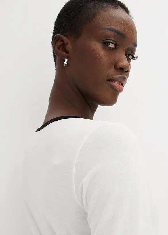 T-shirt à liseré contrastant, bonprix