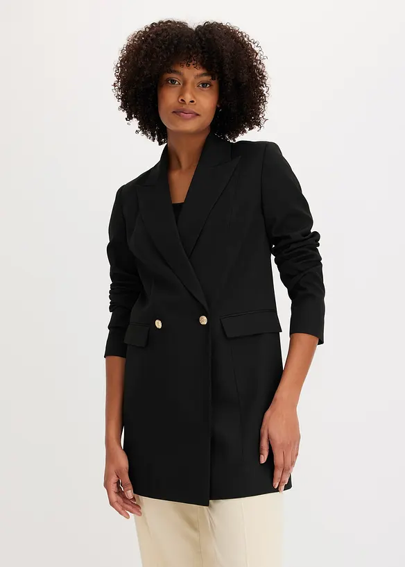 Long blazer à boutons dorés, bonprix