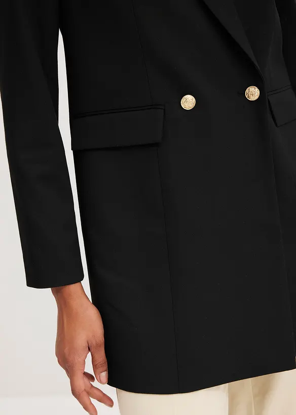 Long blazer à boutons dorés, bonprix