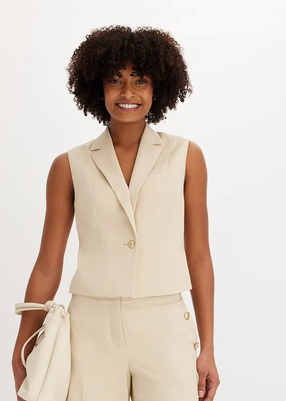Gilet de costume avec bouton doré, bonprix