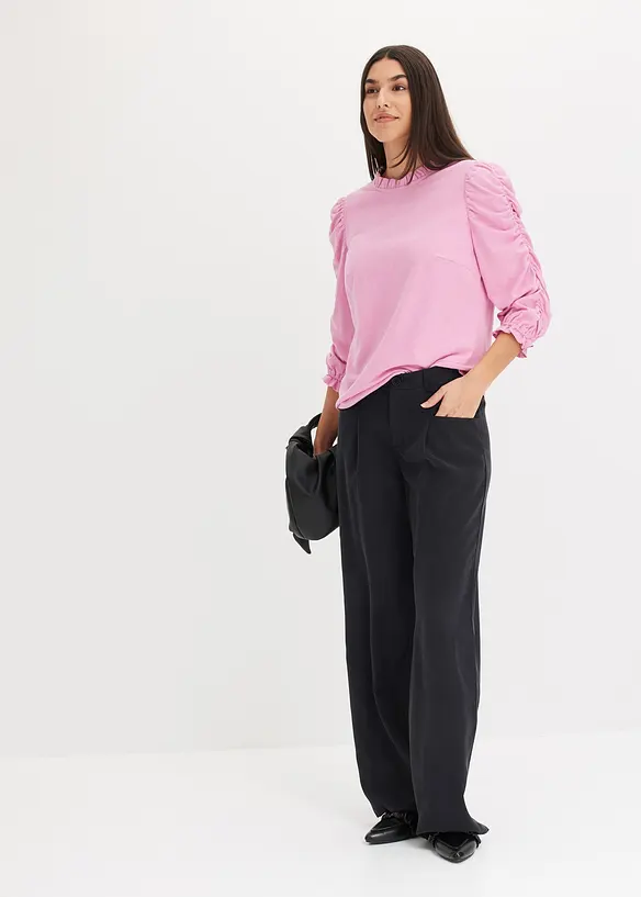 T-shirt à manches 3/4 et fronces, bonprix