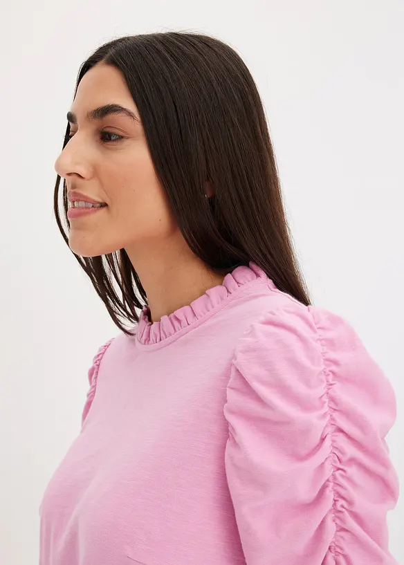 T-shirt à manches 3/4 et fronces, bonprix