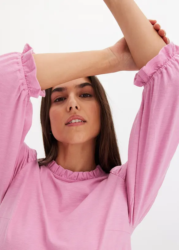 T-shirt à manches 3/4 et fronces, bonprix