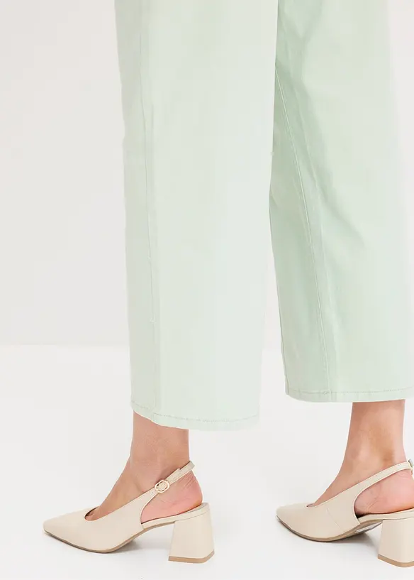 Jupe-culotte en twill extensible, avec ceinture, bonprix