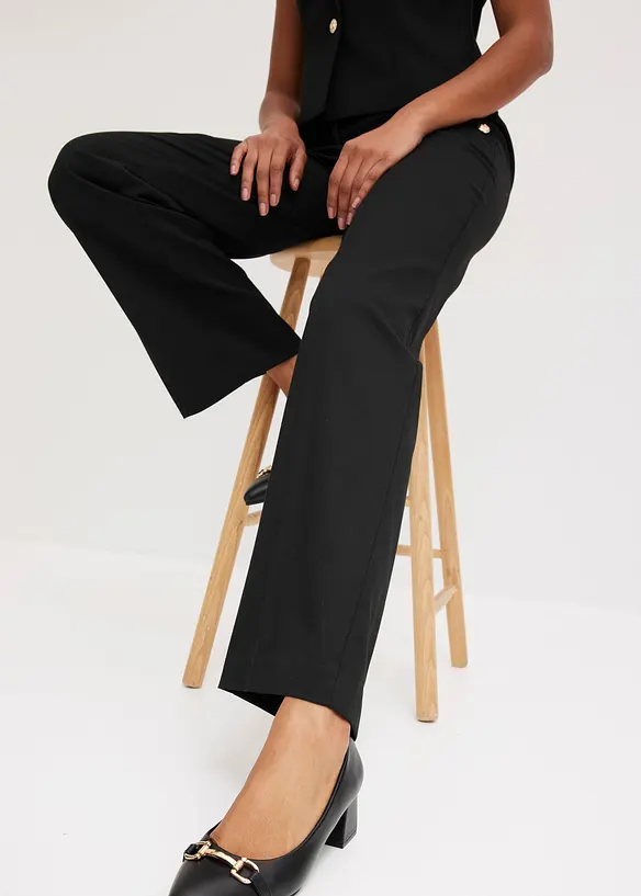 Pantalon &agrave; pont avec boutons d&eacute;coratifs, bonprix