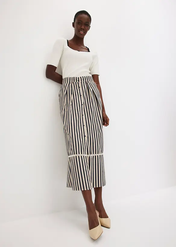 Jupe longue &agrave; dentelle, bonprix