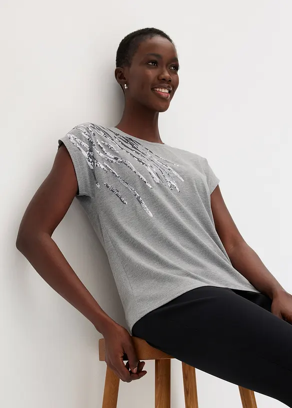 T-shirt &agrave; sequins, bonprix