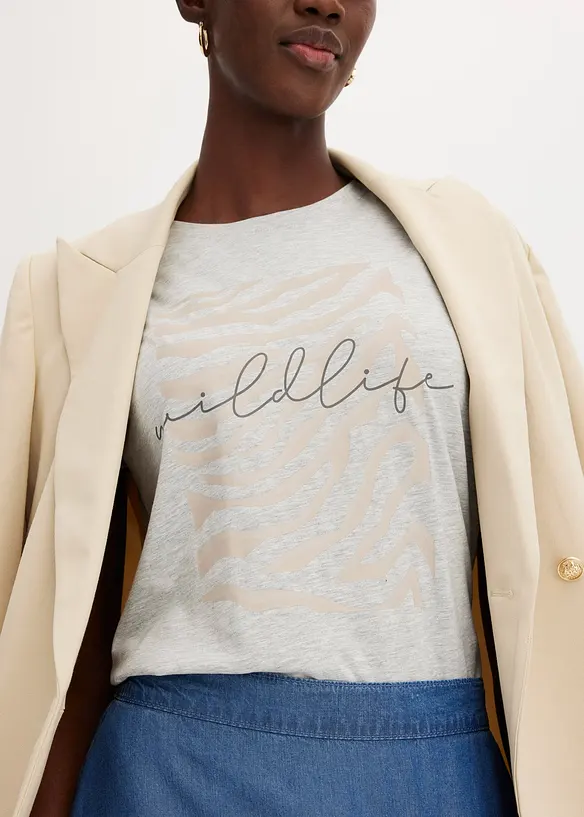 T-shirt avec imprim&eacute; z&egrave;bre, bonprix