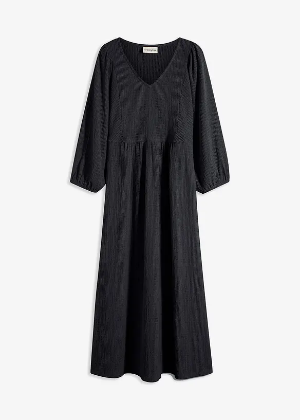 Robe midi en jersey texturé, bonprix