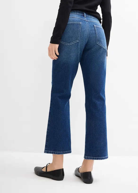 Jean droit cropped taille mi-haute élastiquée, peu extensible, bonprix