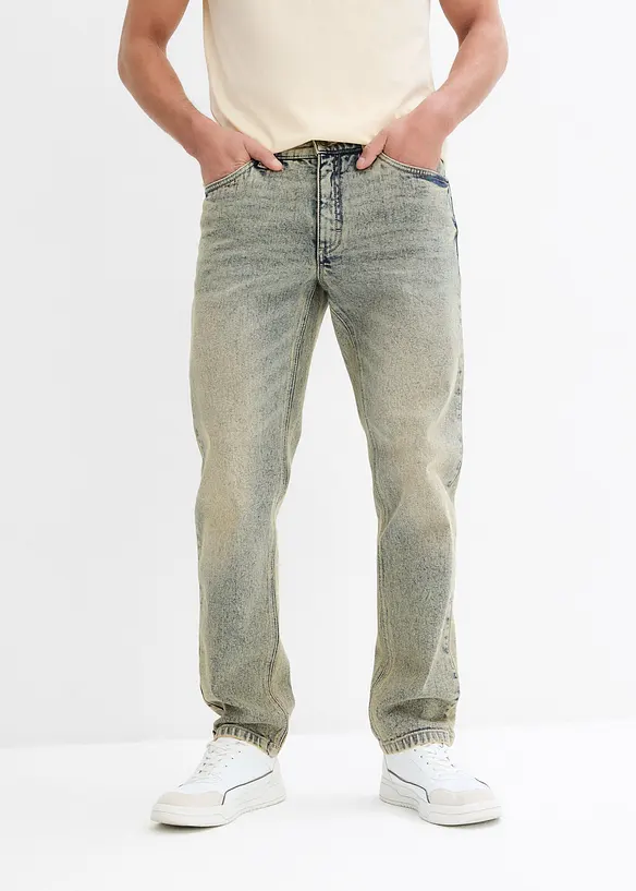 Jean droit extensible Regular en denim &eacute;pais, bonprix