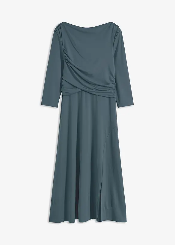 Robe midi drap&eacute;e manches 3/4, bonprix