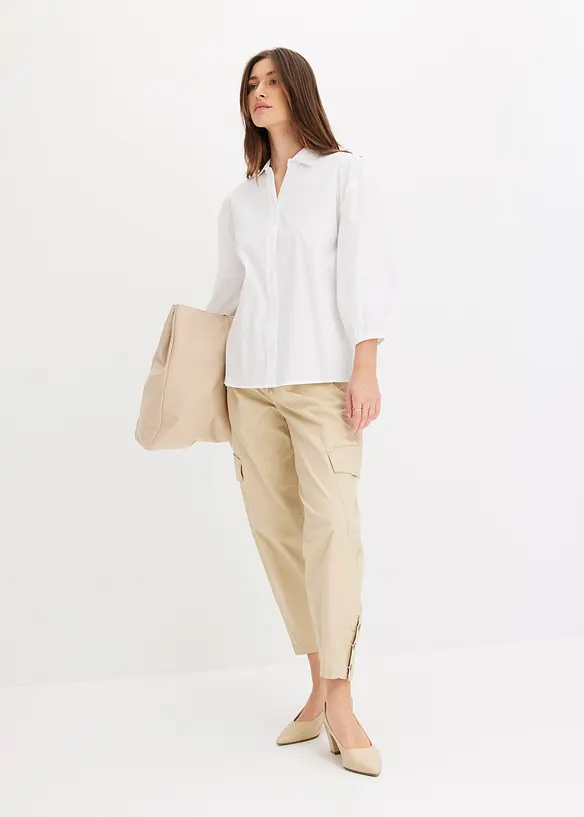 Chemisier court devant, long derrière, manches ballon, bonprix