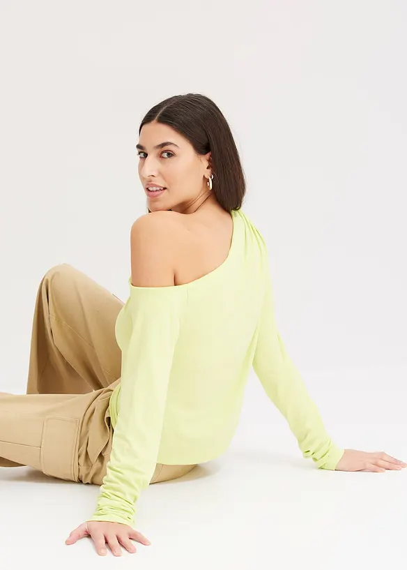 T-shirt épaule découverte avec fronces, bonprix