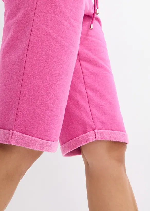 Bermuda en molleton &agrave; ourlet, bonprix